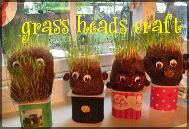 The grass is aways greener… in the kitchen window! {grass heads craft}
